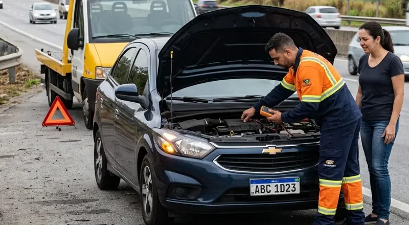 Auto socorro 24h em São Vicente – pane elétrica, mecânica e bateria fraca